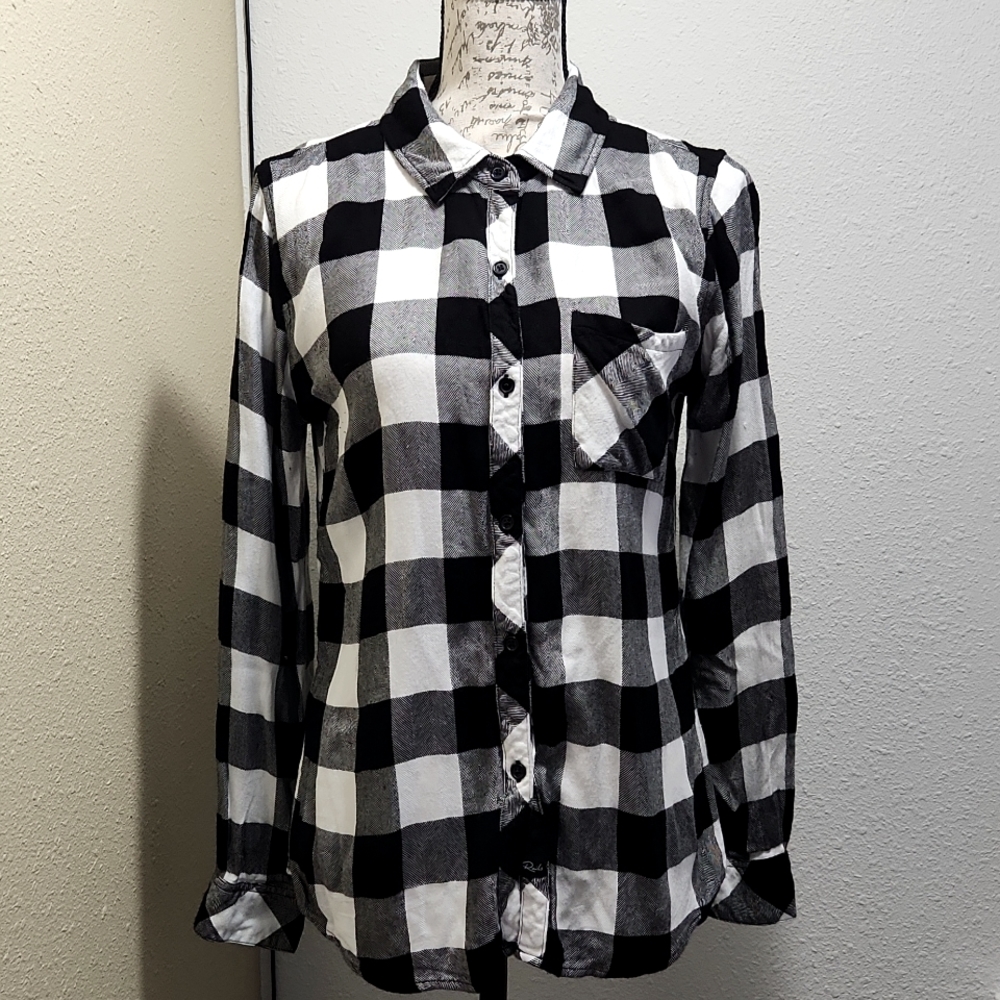 RAILS Black and White Flannel